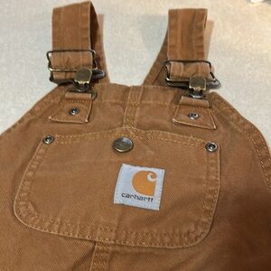 EUC-Carhartt Kids Canvas Overalls in Brown- size 4
